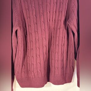 Concensus Maroon Cable-Knit Sweater - Size L